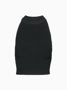 Aritzia Babaton Sculpt Knit Mockneck Halter Top
